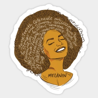 Black Woman Afro African American History Sticker